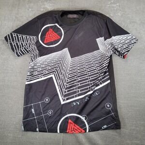 Black Pyramid Mens Graphic T Shirt Black White Architectural Print‎ Large